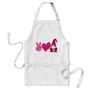 Peace Love Gnome Valentine Day Sublimation Adult Apron