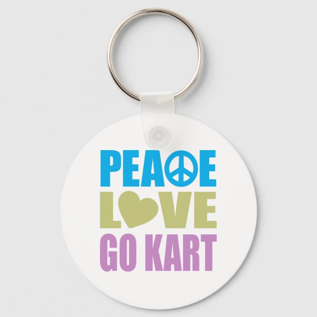 Peace Love Go Kart Keychain (Front)