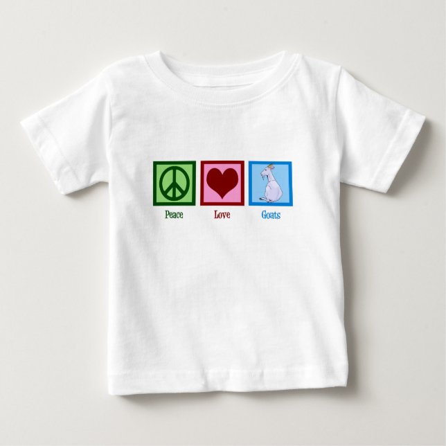 Peace Love Goats Baby T-Shirt (Front)