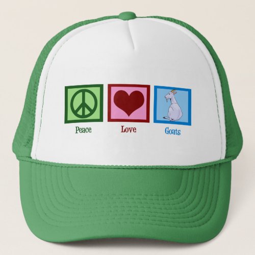 Peace Love Goats Trucker Hat