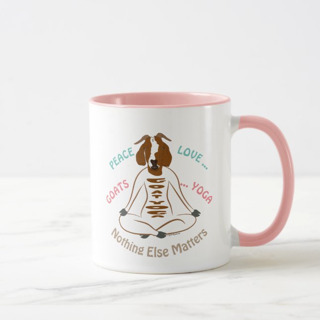 PEACE LOVE GOATS YOGA | GetYerGoat™ Mug (Right)
