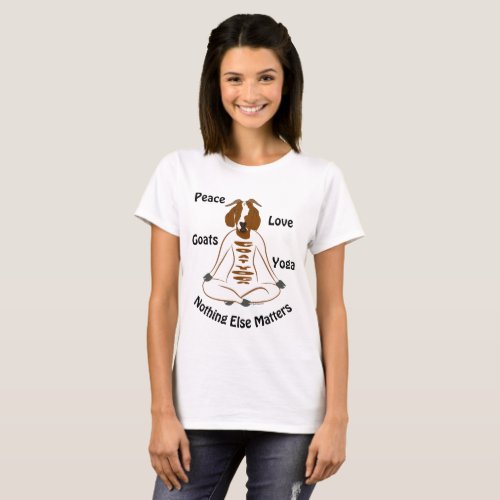 PEACE LOVE GOATS YOGA    GetYerGoat T_Shirt