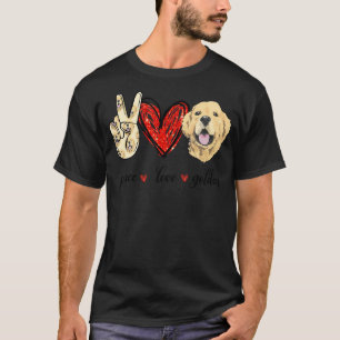 Peace Love Golden Dog Golden Retriever Dad Mom T-Shirt