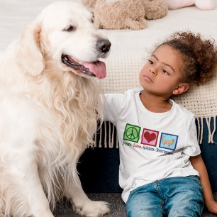Peace Love Golden Retrievers Cute Kids T-Shirt