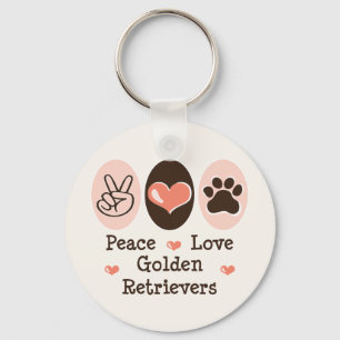 Peace Love Golden Retrievers Key Chain