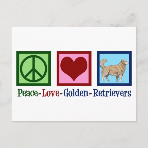 Peace Love Golden Retrievers Postcard