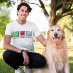 Peace Love Golden Retrievers T-Shirt<br><div class="desc">Beautiful Peace Love Golden Retrievers t-shirt for a dog owner who loves their cute puppy. Features a pretty peace sign,  heart,  and adorable golden retriever,  my favorite breed.</div>