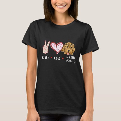 Peace Love Goldendoodle Gift For Men Women Kids Do T_Shirt