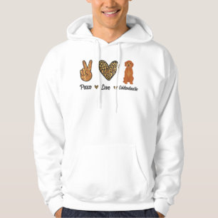 Peace Love Goldendoodle Leopard Lover Pet Dog Pupp Hoodie