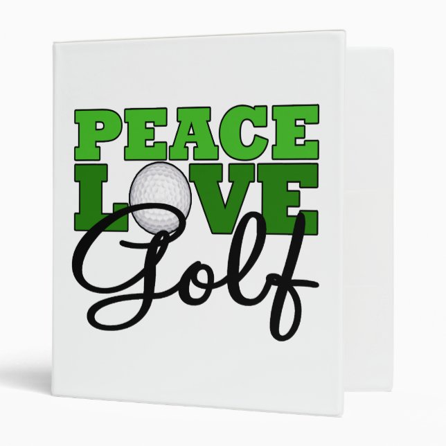 Peace, Love & Golf 3 Ring Binder (Front/Inside)