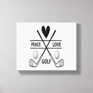 PEACE LOVE GOLF CANVAS PRINT