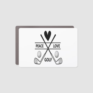 PEACE LOVE GOLF CAR MAGNET