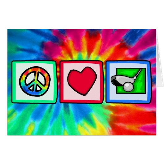 Peace, Love, Golf Cards (Front Horizontal)