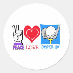 PEACE LOVE GOLF CLASSIC ROUND STICKER