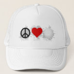 Peace Love Golf Emblem Trucker Hat