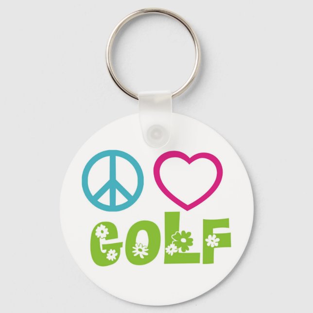 Peace Love Golf Keychain (Front)