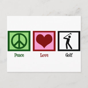 Peace Love Golf Postcard