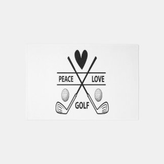 PEACE LOVE GOLF RUG