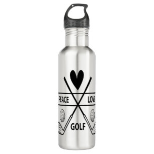 PEACE LOVE GOLF STAINLESS STEEL WATER BOTTLE