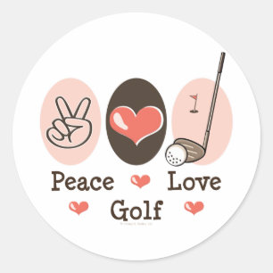 Peace Love Golf Sticker