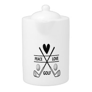 PEACE LOVE GOLF TEAPOT