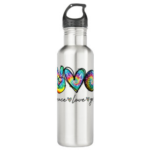 Peace Love Golf Tie Dye Cute Golf Lovers Stainless Steel Water Bottle