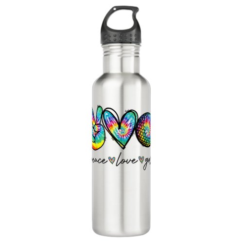 Peace Love Golf Tie Dye Cute Golf Lovers  Stainless Steel Water Bottle