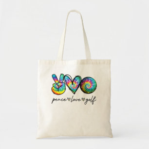 Peace Love Golf Tie Dye Cute Golf Lovers Tote Bag