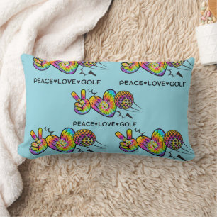 Peace Love Golf Tie-Dye Lumbar Pillow