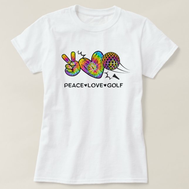 Peace Love Golf Tie-Dye T-Shirt (Design Front)
