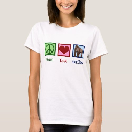 Peace Love Gorillas T_Shirt
