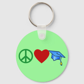 Peace Love Graduation T shirts and Grad Gifts Keychain
