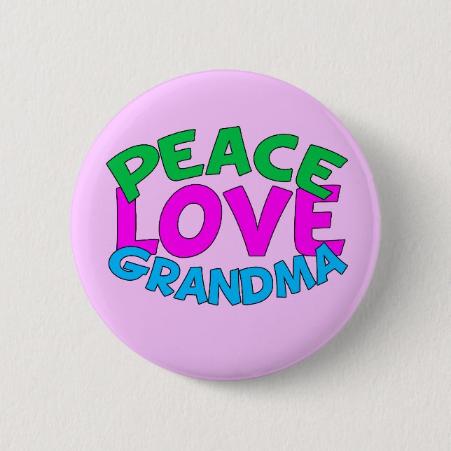 Peace Love Grandma Pinback Button (Front)