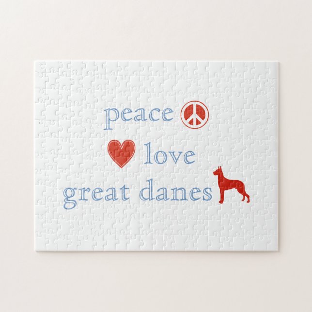 Peace Love Great Danes Jigsaw Puzzle (Horizontal)
