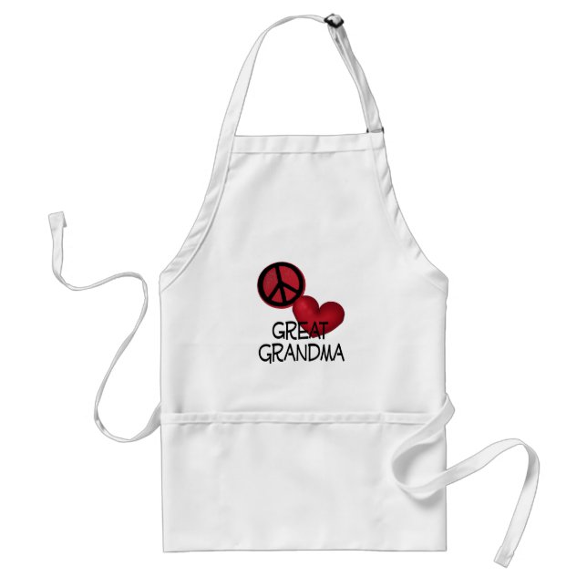 Peace Love Great Grandma Adult Apron (Front)