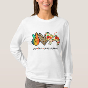 Peace Love Great Pyrenees Funny For Dog Lover T-Shirt