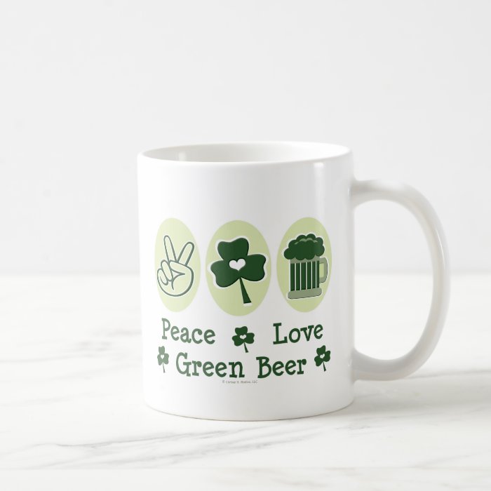 Peace Love Green Beer Mug