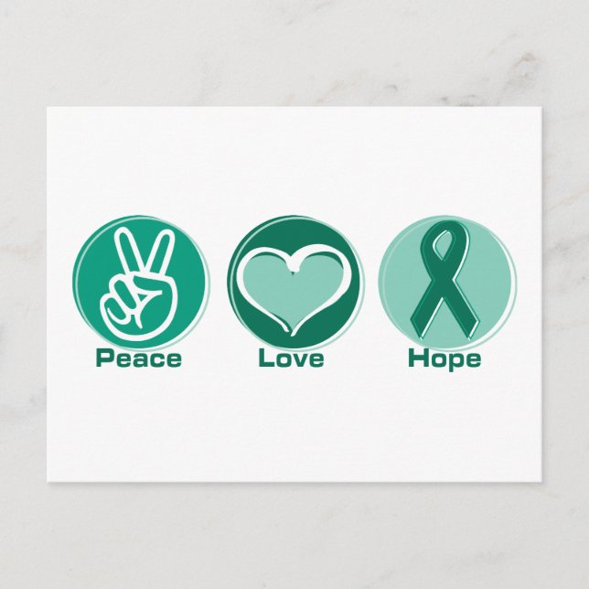 Peace Love Green Hope Postcard (Front)