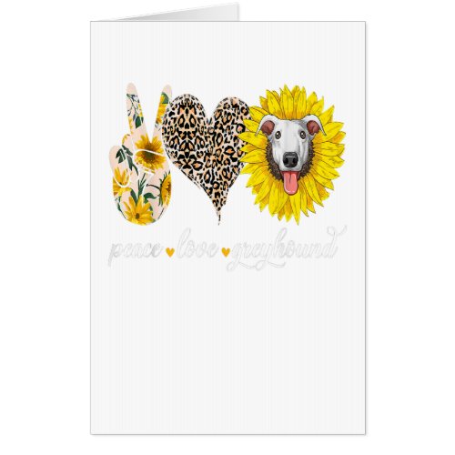 Peace Love Greyhound Dog Sunflower_ Dog Lover Gift Card