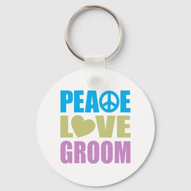 Peace Love Groom Keychain (Front)