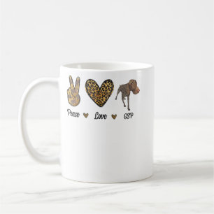 Peace Love GSP german pointer Pet Dog Puppy Owner  Coffee Mug