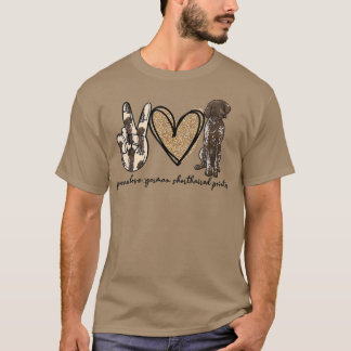 Peace Love GSP German Shorthaired Pointer Dog Love T-Shirt