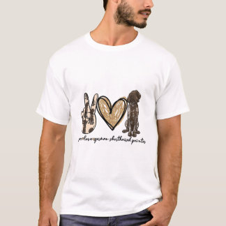 Peace Love GSP German Shorthaired Pointer Dog Love T-Shirt
