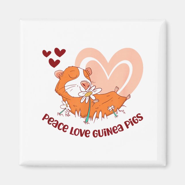 Peace Love Guinea Gs Funny Saying For Guinea Gs Lo Magnet (Front)
