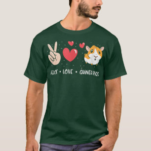 Peace Love Guinea Pig  Cute Pet Animal Funny Guine T-Shirt