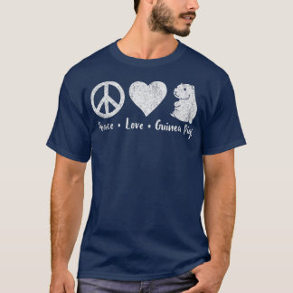 Peace Love Guinea Pigs Lover Wheek Retro Premium43 T-Shirt