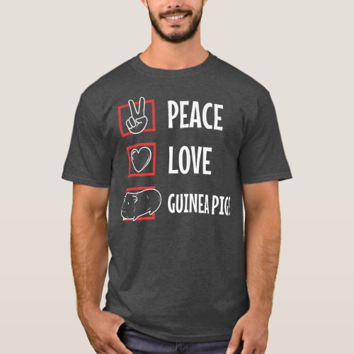 Peace Love Guinea Pigs Premium 4319  T_Shirt