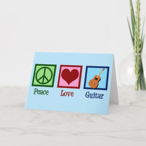 Peace Love Guitar Holiday Card