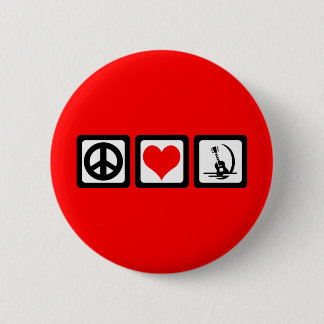 Peace love guitar pinback button