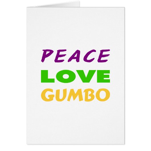 PEACE LOVE GUMBO CARDS (Front)